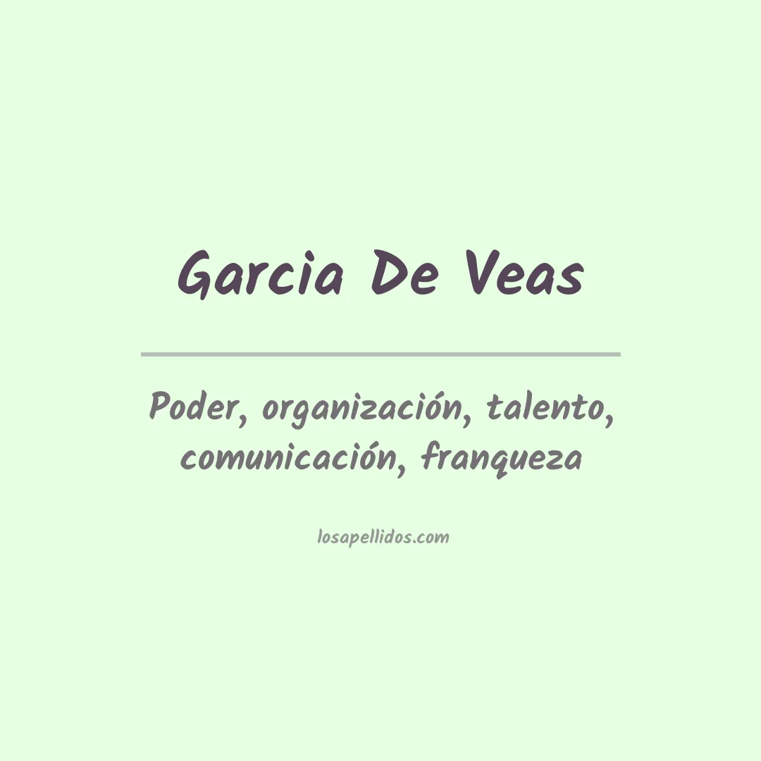 Significado del Apellido Garcia de veas