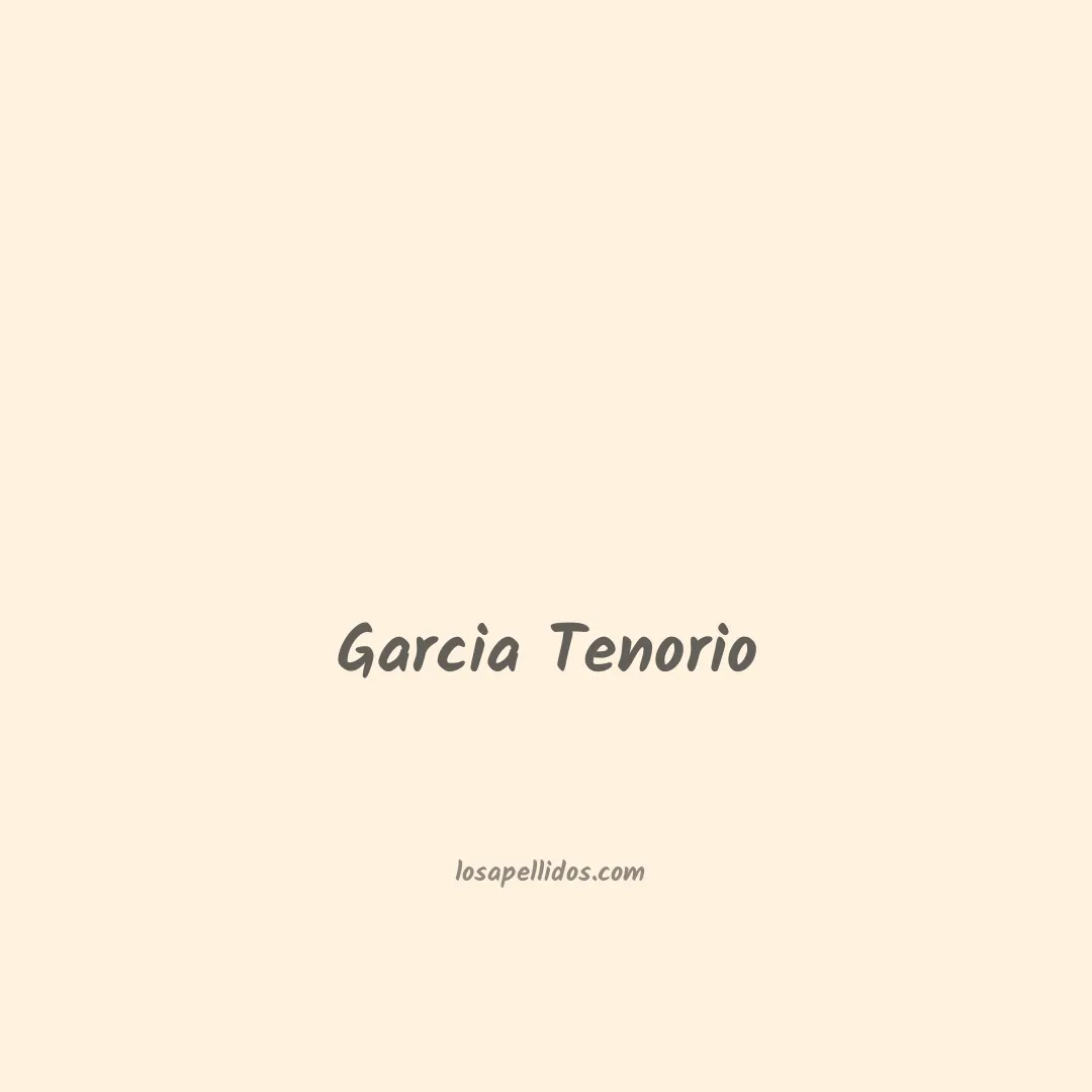Garcia tenorio en chino