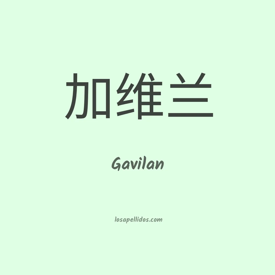 Gavilan en chino