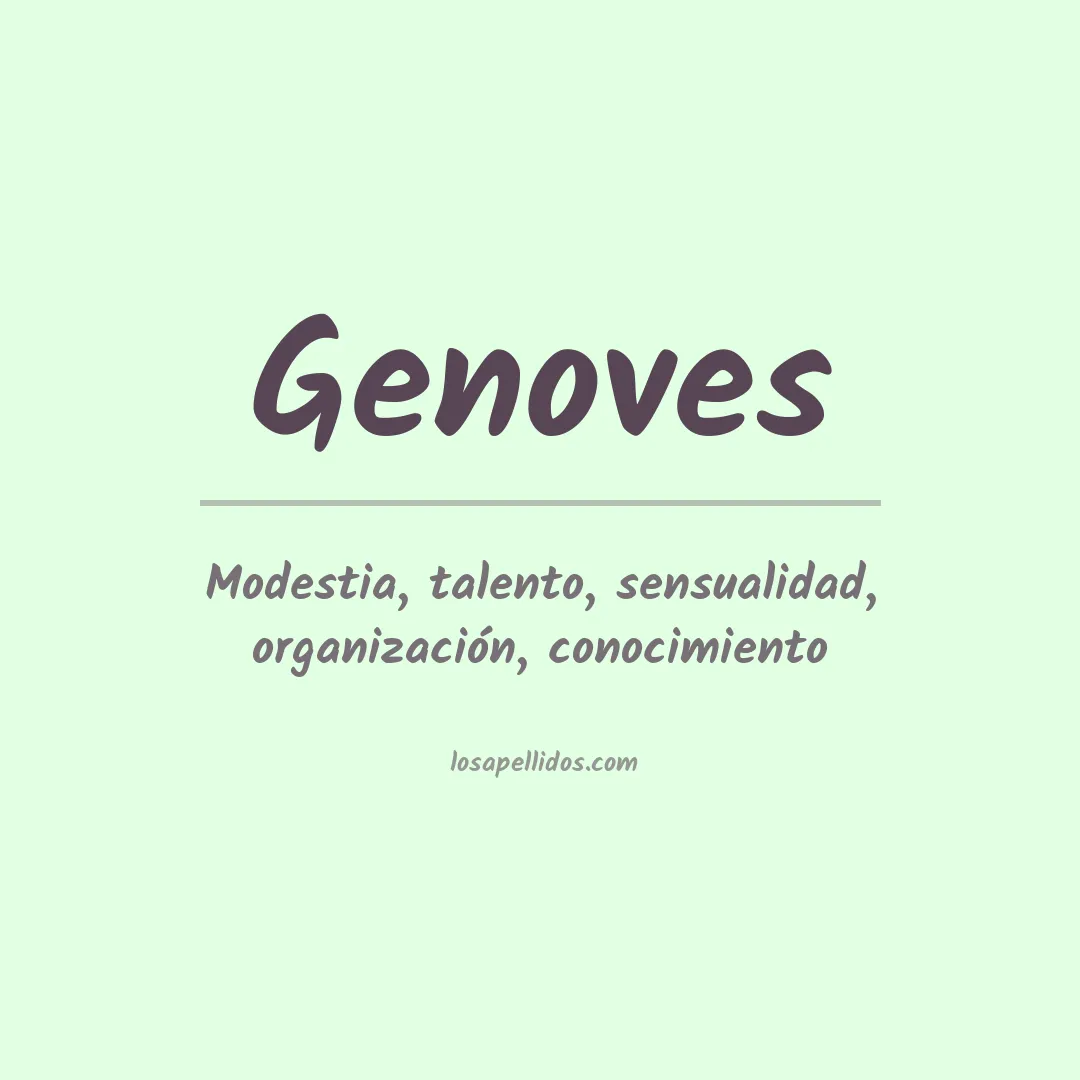 Significado del Apellido Genoves