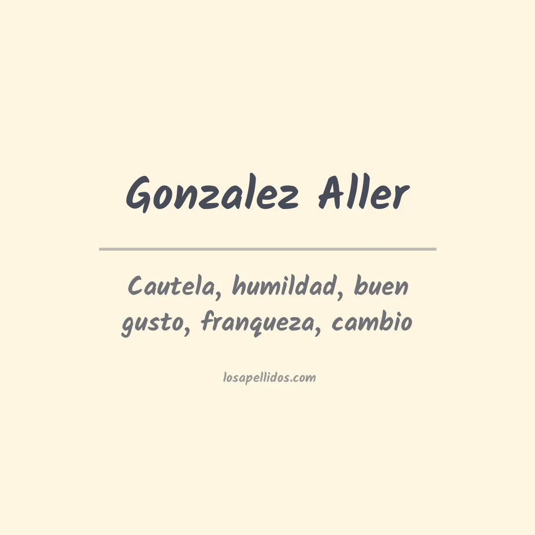 Significado del Apellido Gonzalez aller