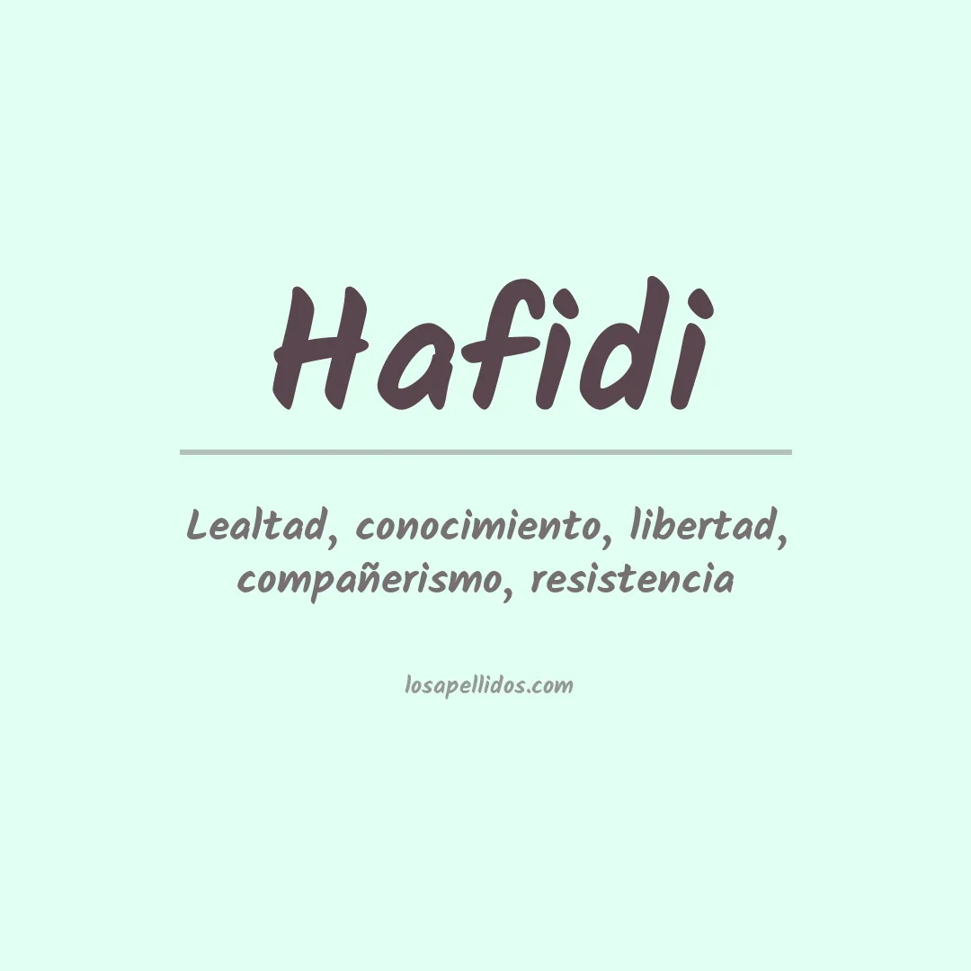 Significado del Apellido Hafidi