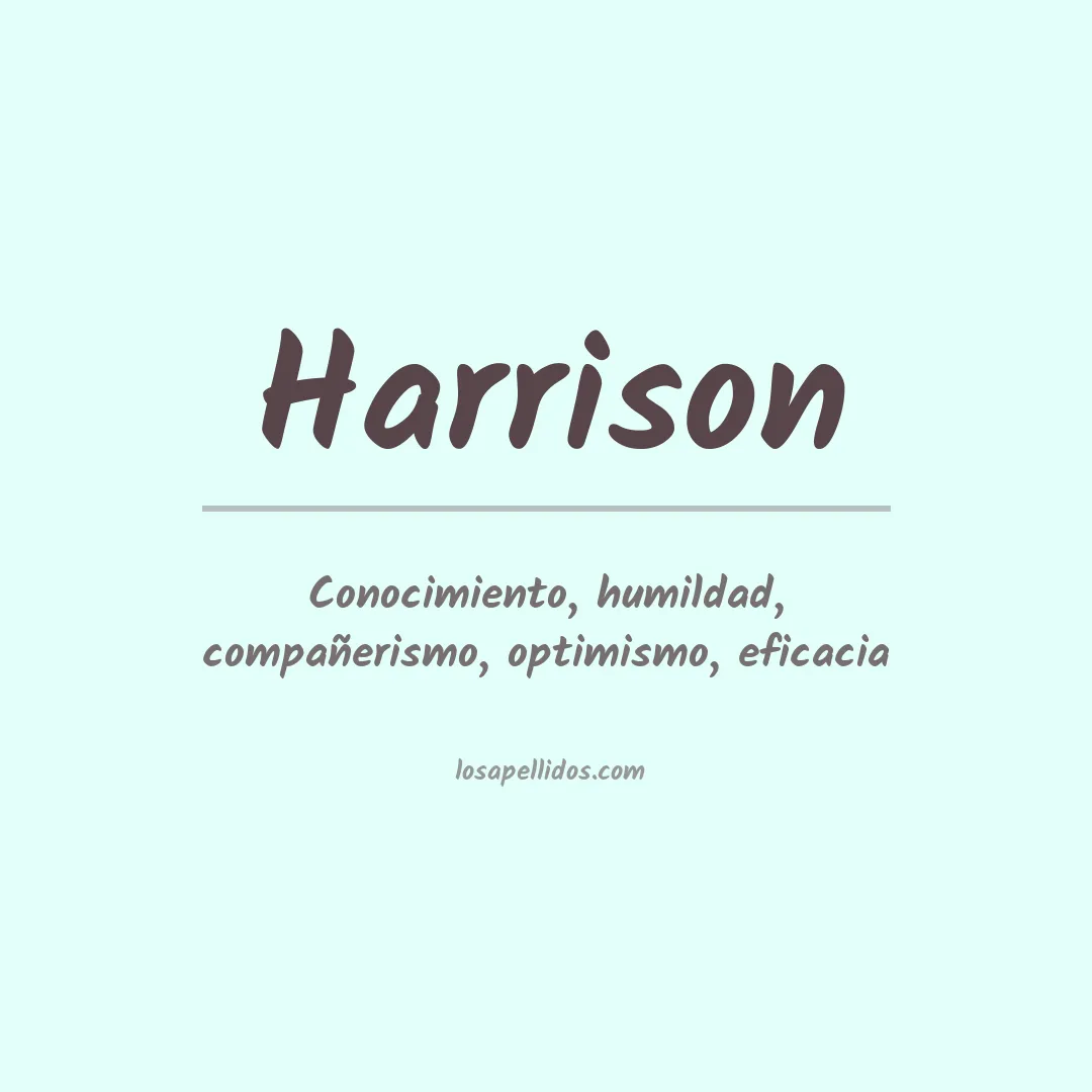 Significado del Apellido Harrison