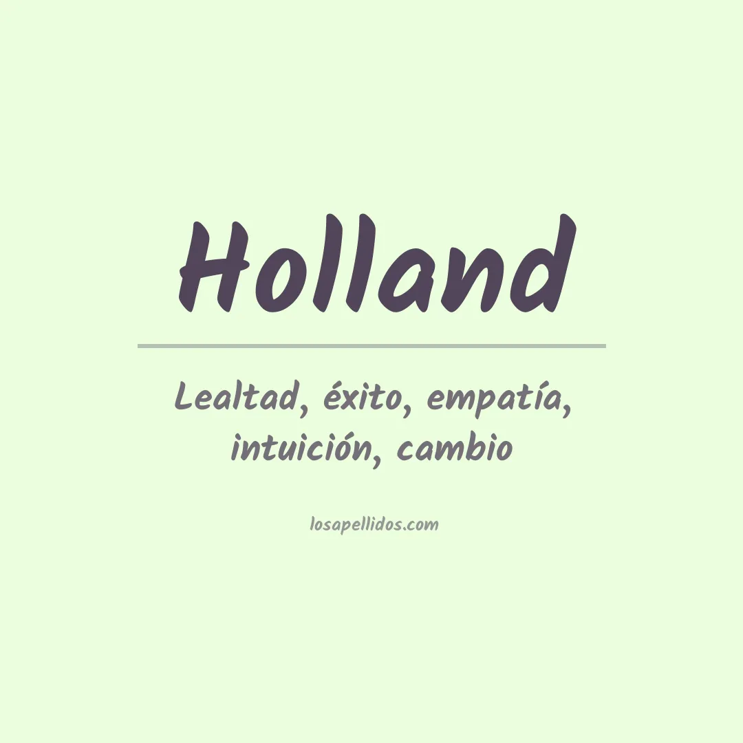 Significado del Apellido Holland
