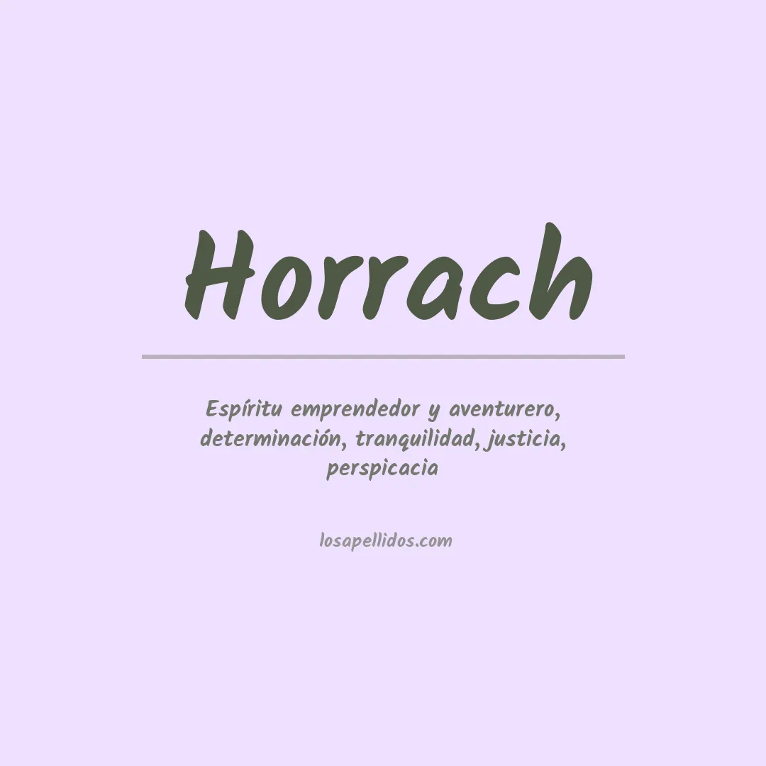 Significado del Apellido Horrach