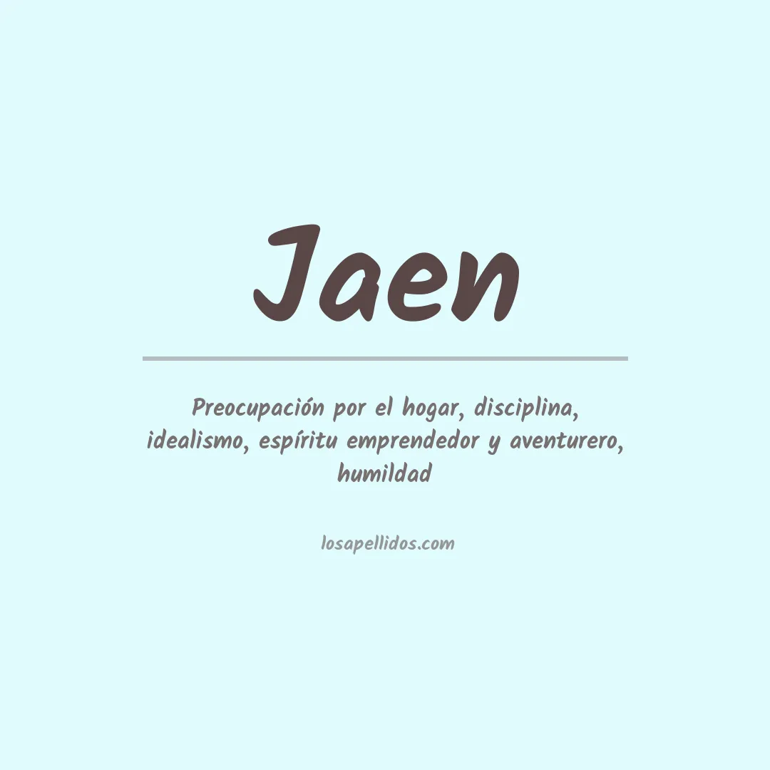 Significado del Apellido Jaen