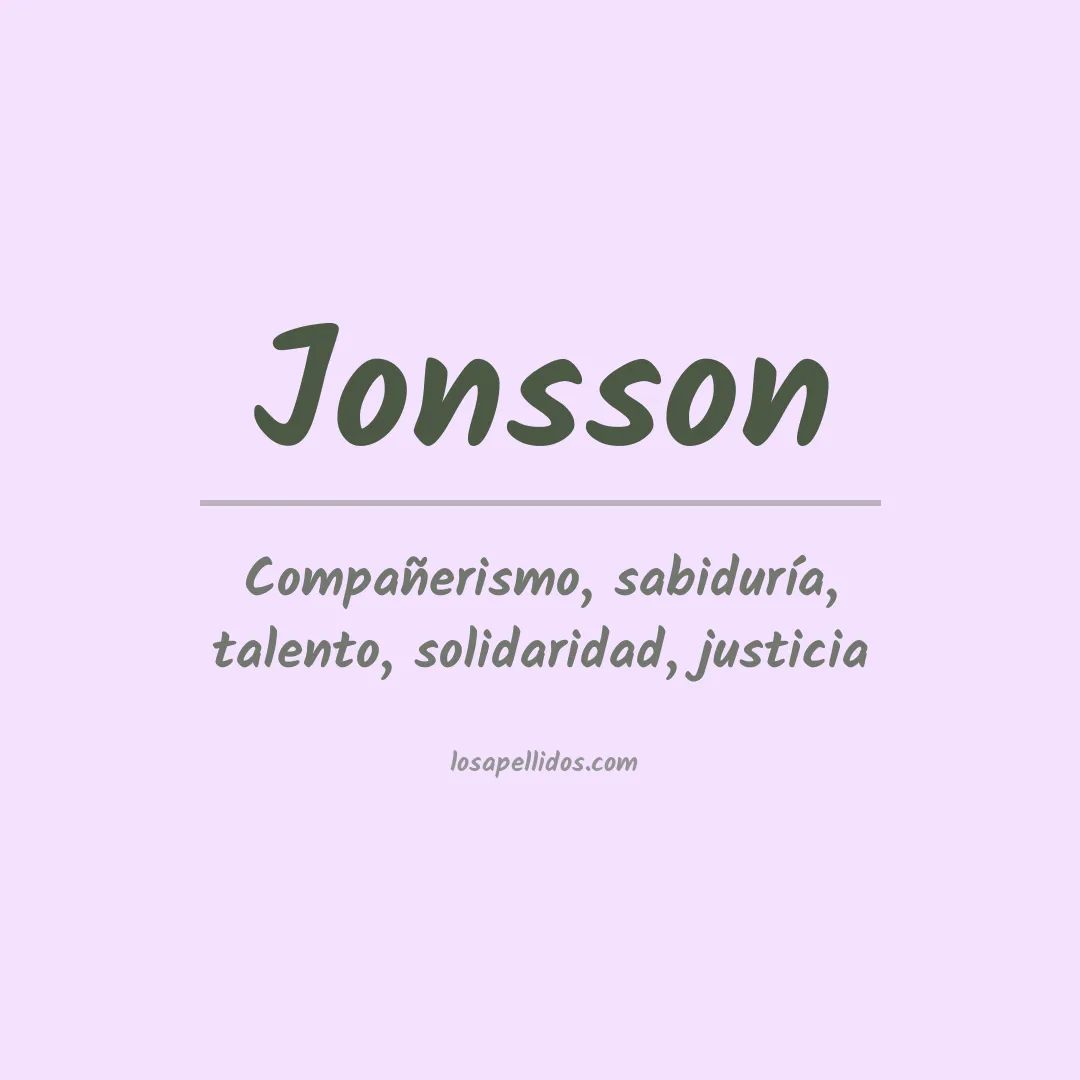Significado del Apellido Jonsson