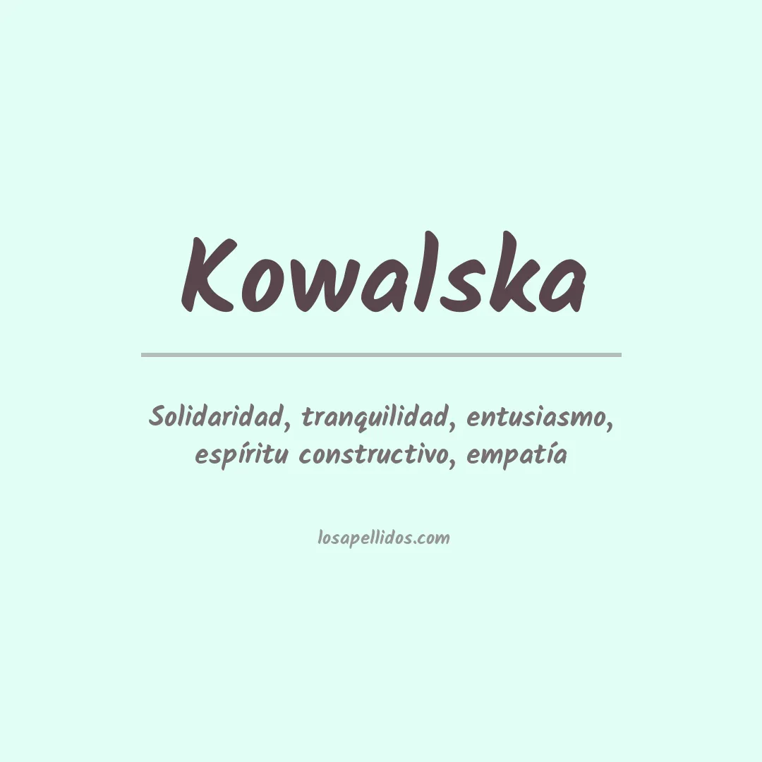 Significado del Apellido Kowalska