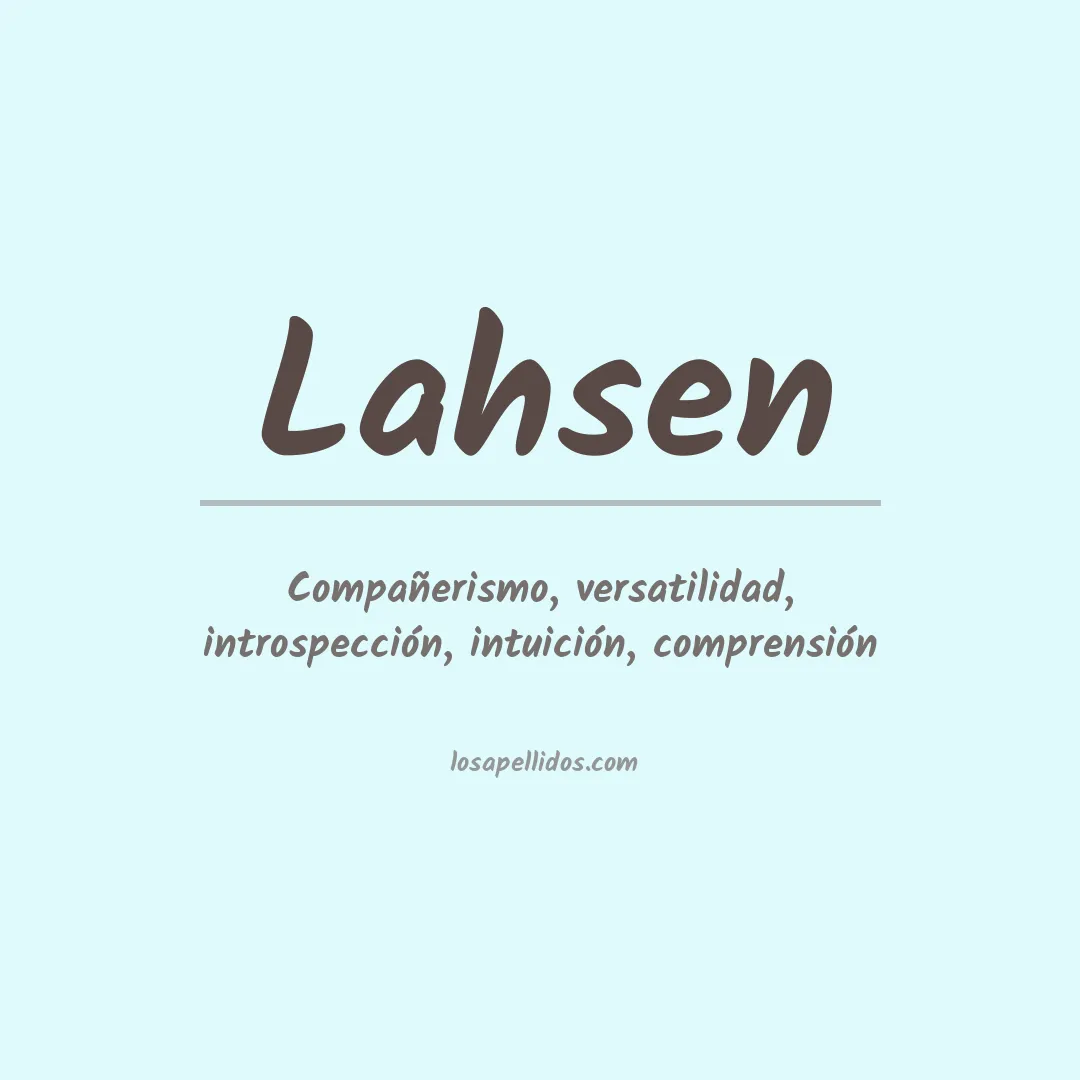 Significado del Apellido Lahsen