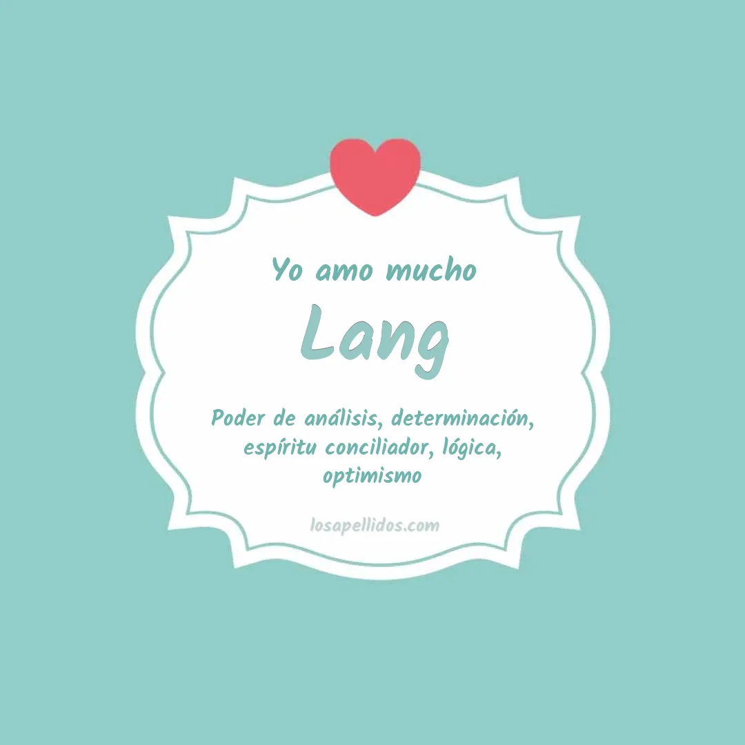 Yo amo mucho Lang