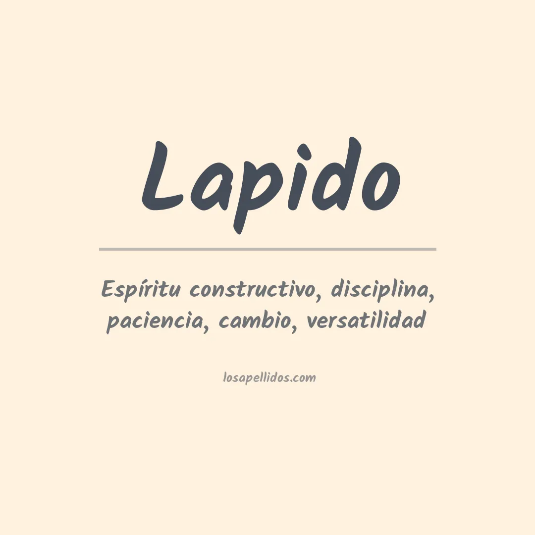 Significado del Apellido Lapido