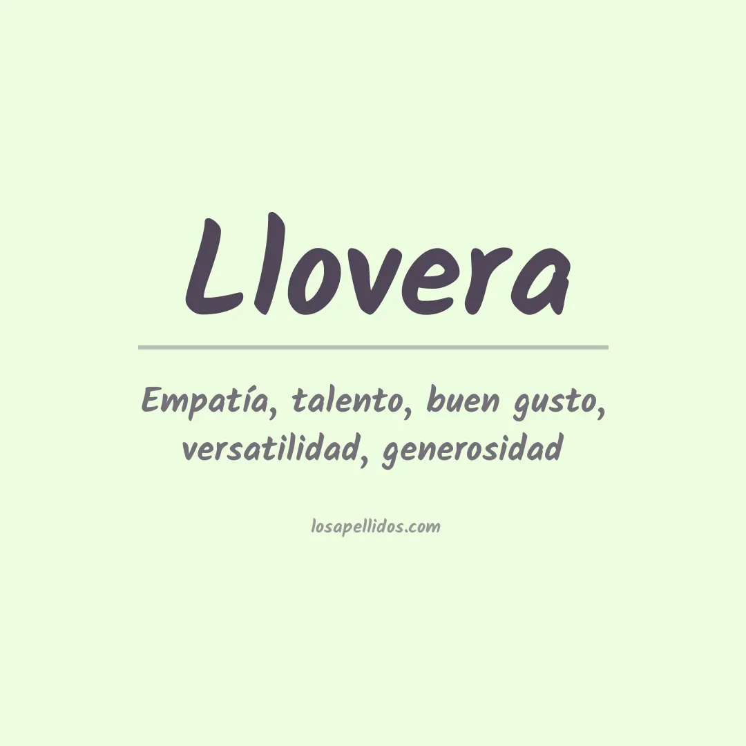 Significado del Apellido Llovera