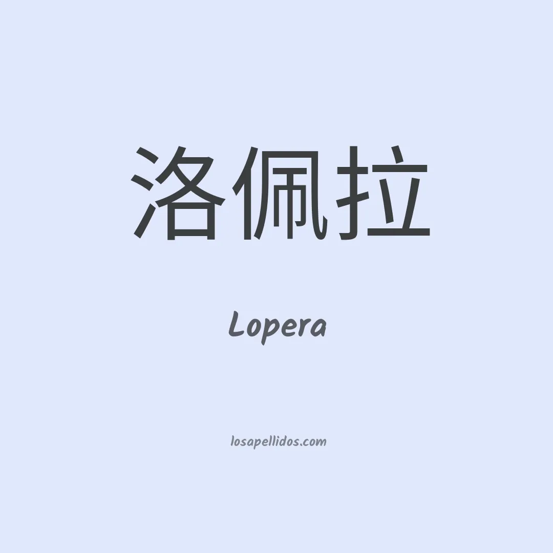 Lopera en chino