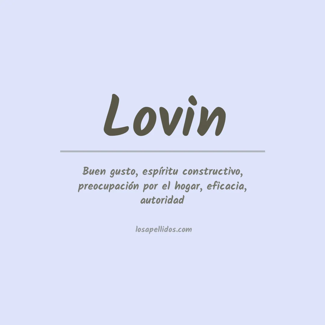 Significado del Apellido Lovin