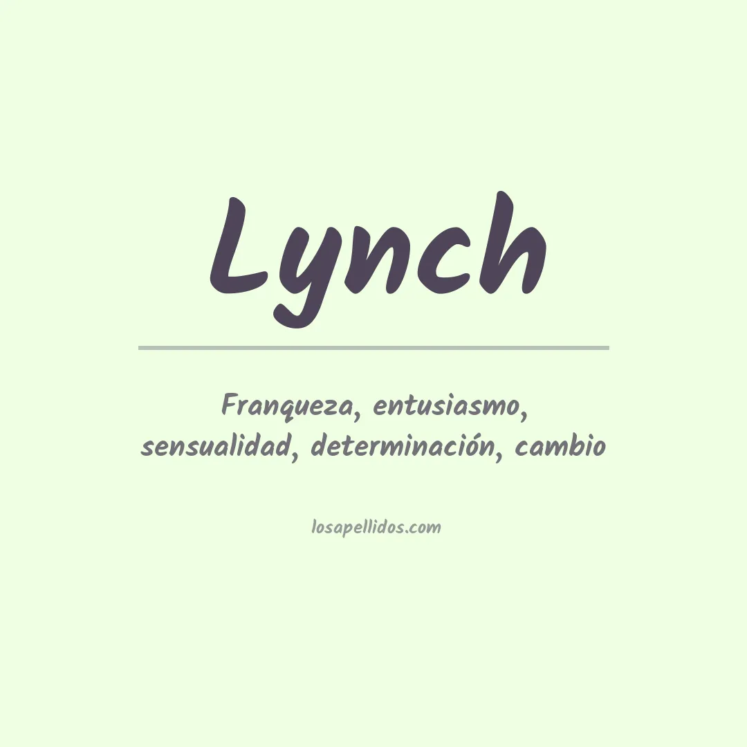 Significado del Apellido Lynch