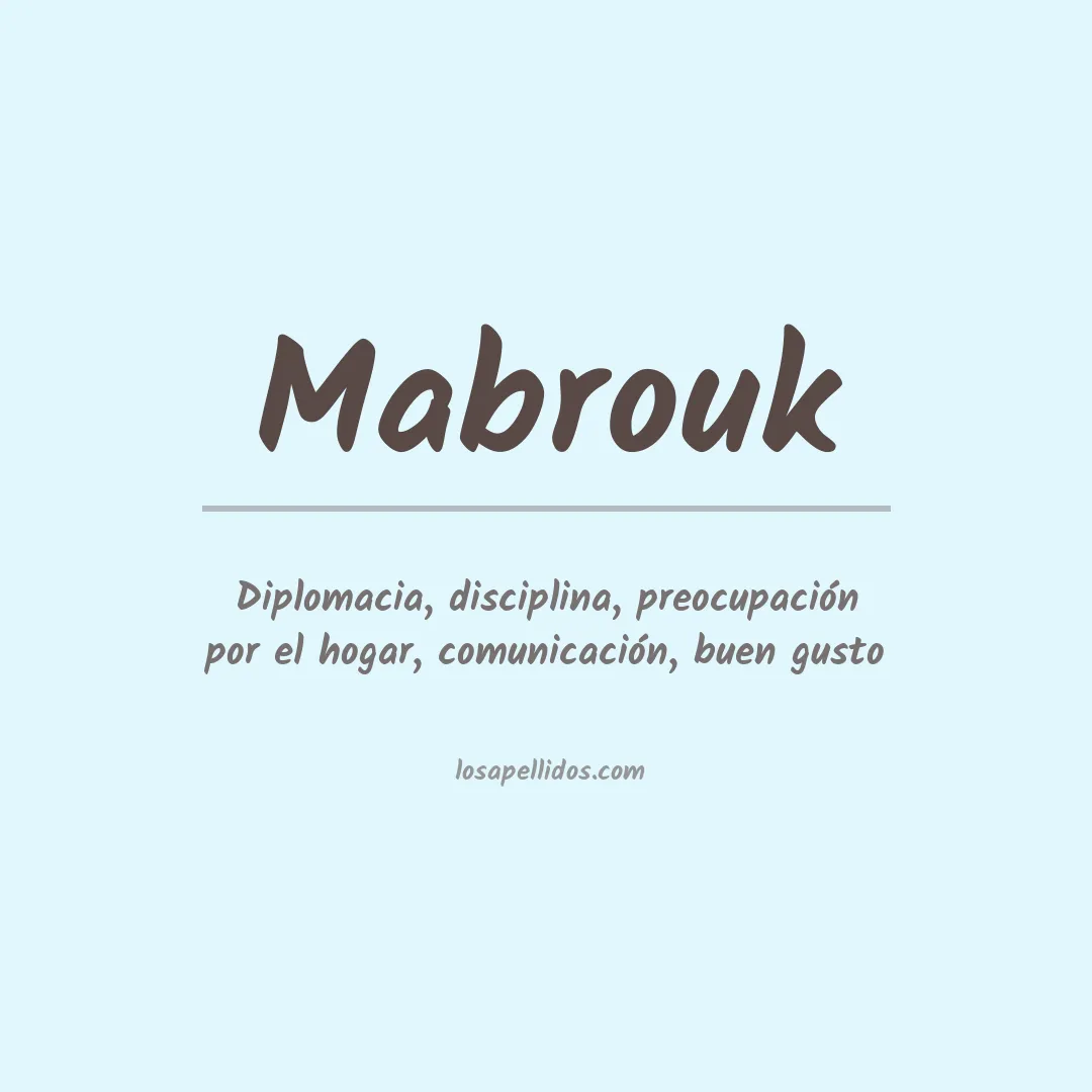 Significado del Apellido Mabrouk