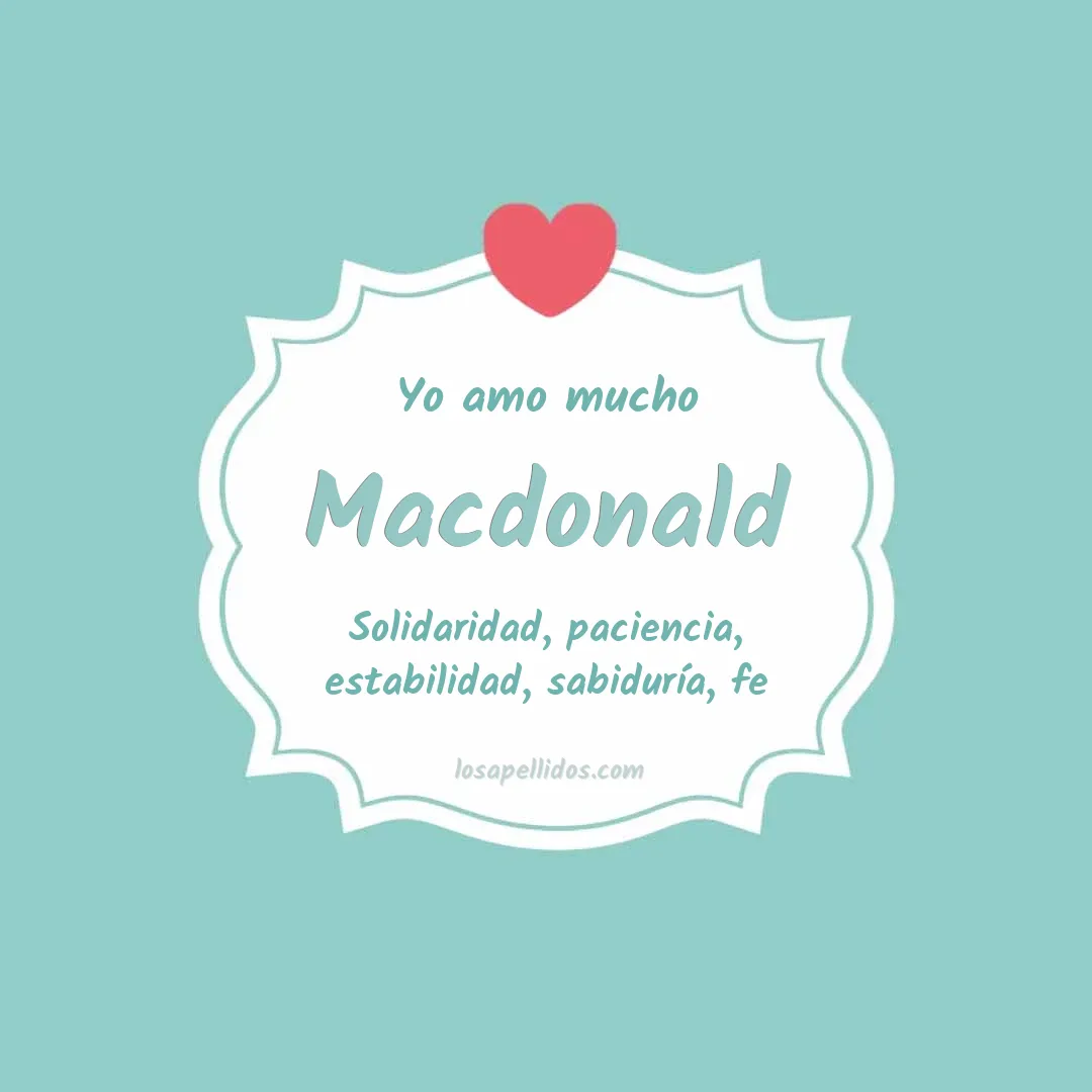 Yo amo mucho Macdonald