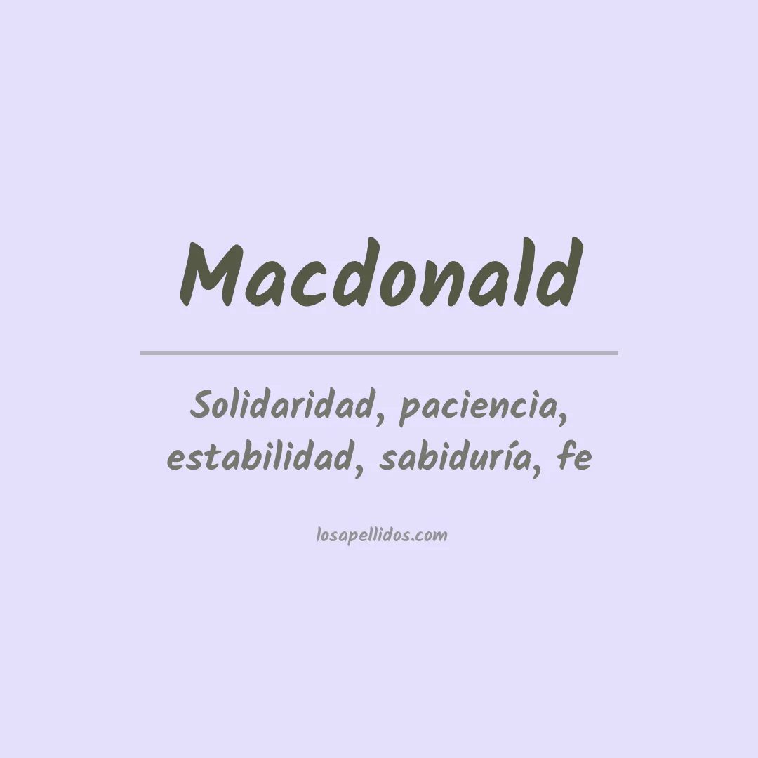 Apellido Macdonald