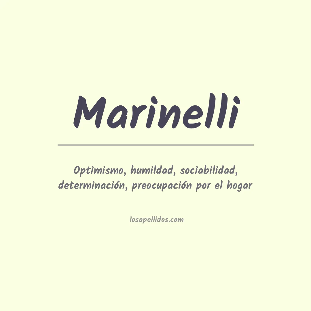 Significado del Apellido Marinelli