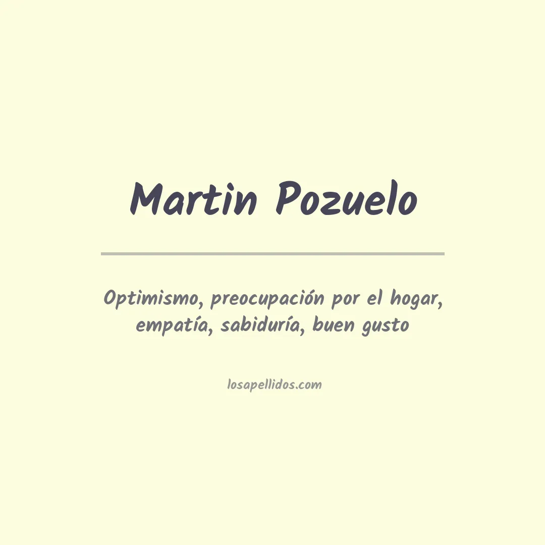 Significado del Apellido Martin pozuelo