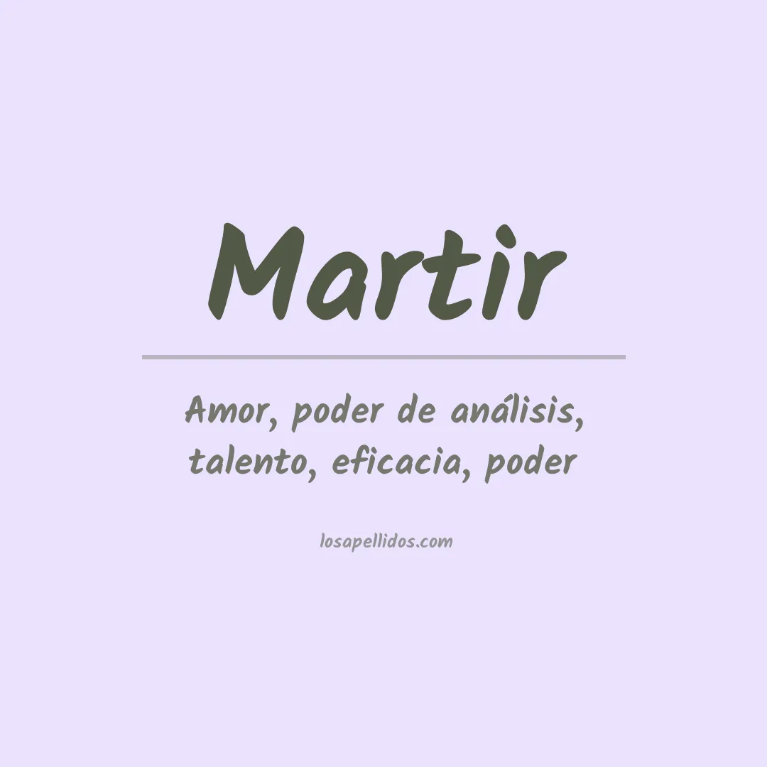 Significado del Apellido Martir