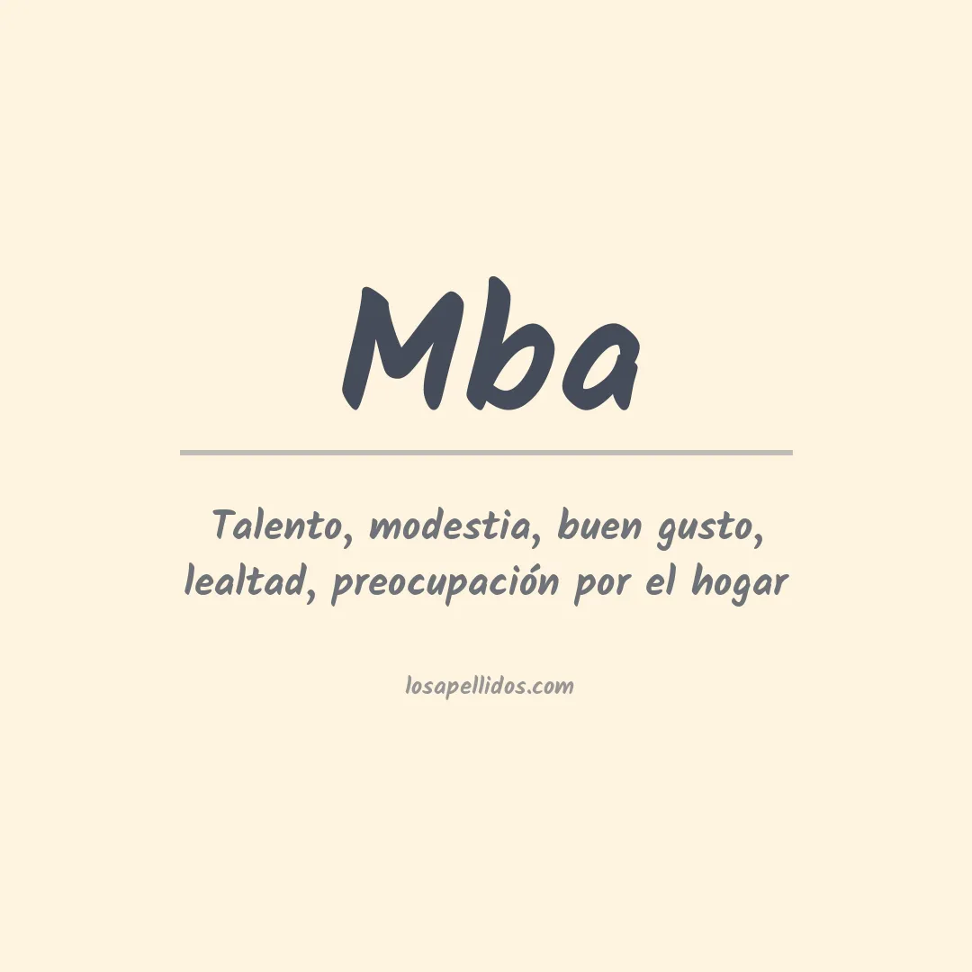Significado del Apellido Mba