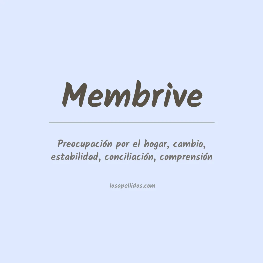 Significado del Apellido Membrive