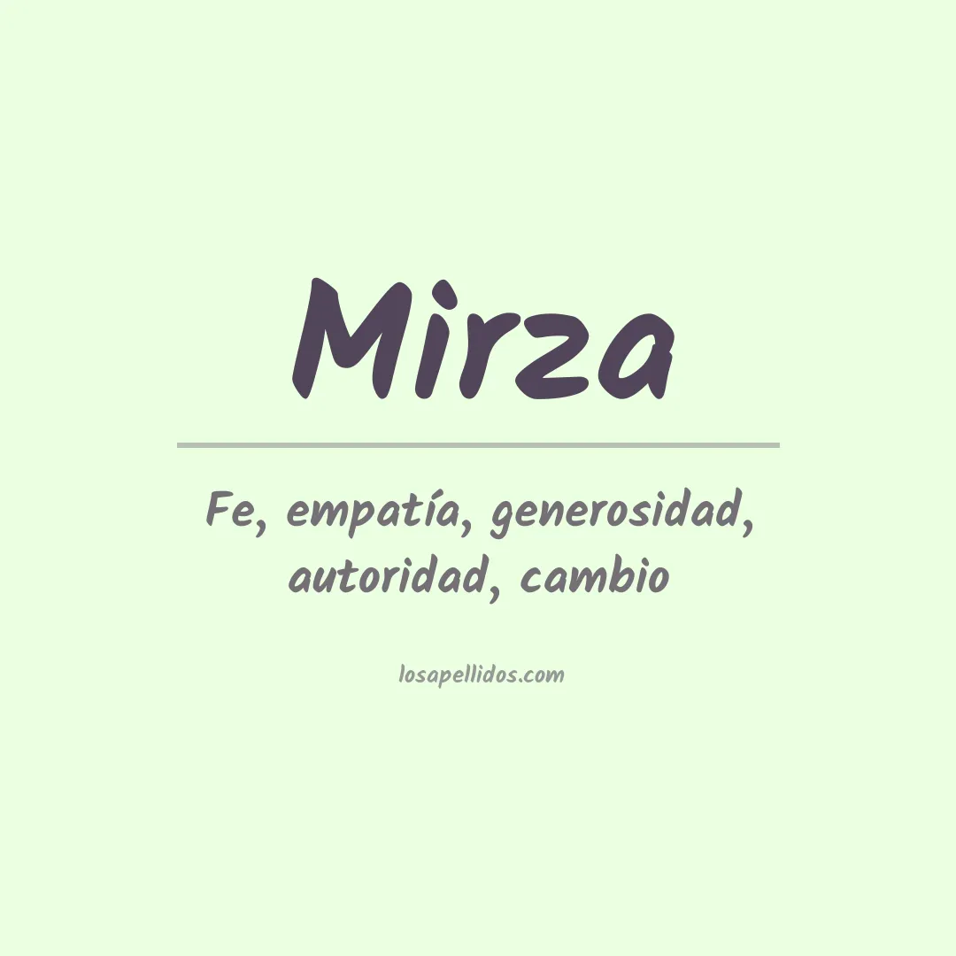 Significado del Apellido Mirza