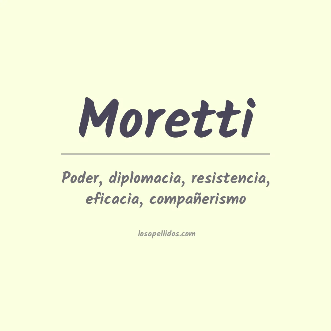 Significado del Apellido Moretti