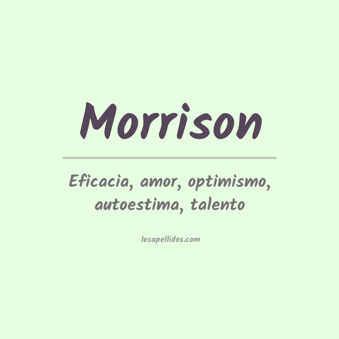 Significado del Apellido Morrison