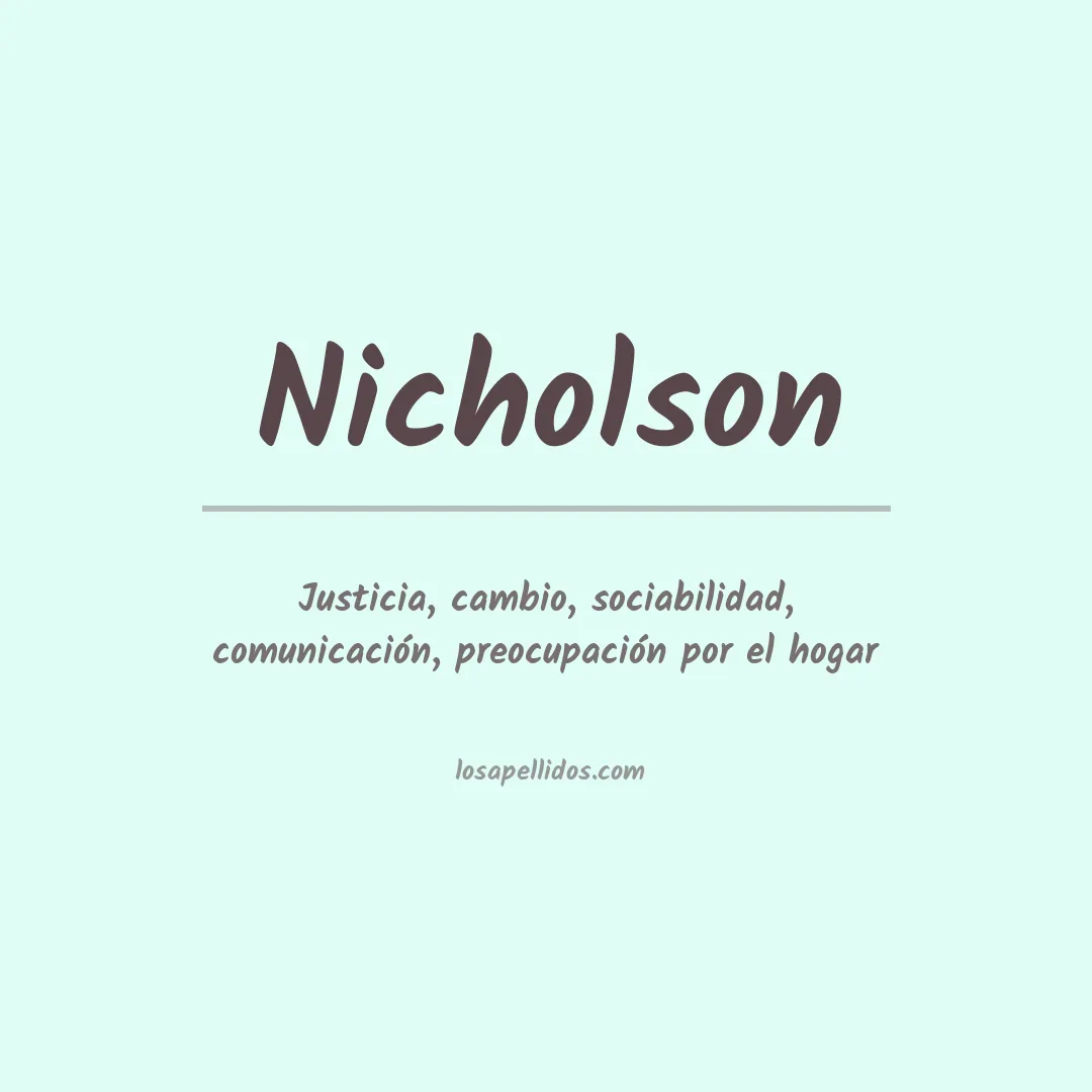 Significado del Apellido Nicholson