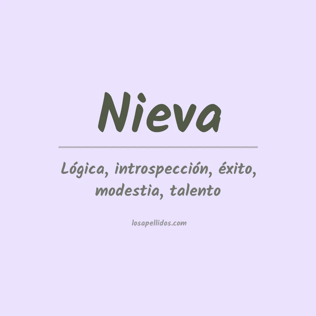 Significado del Apellido Nieva