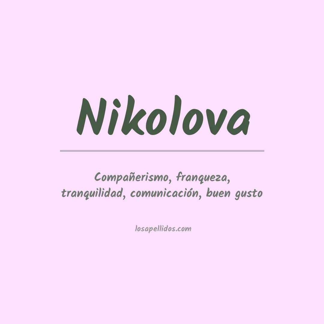 Apellido Nikolova