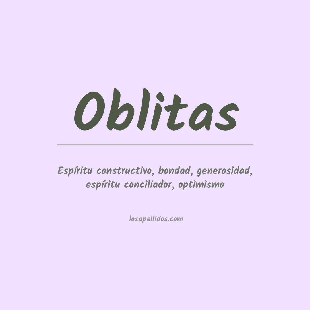Significado del Apellido Oblitas