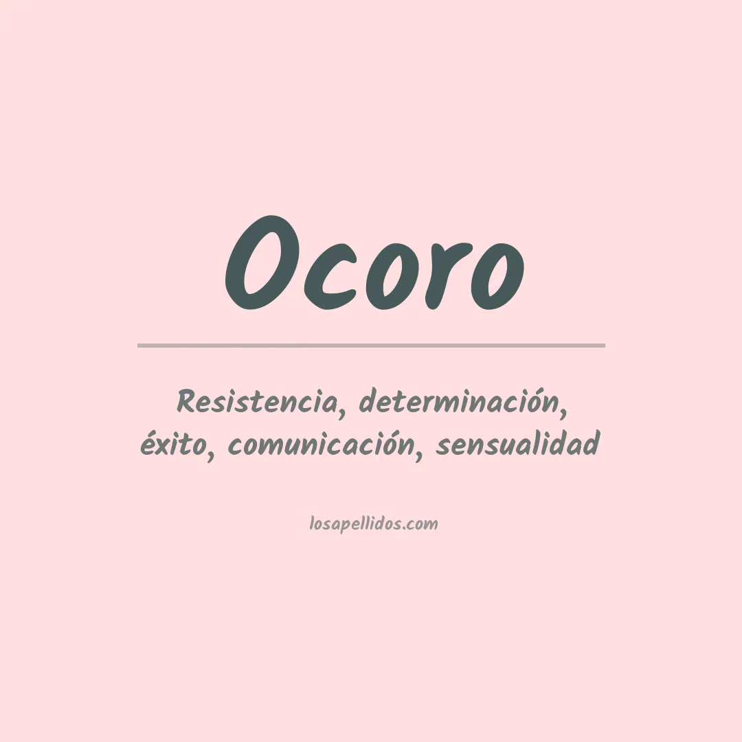Significado del Apellido Ocoro