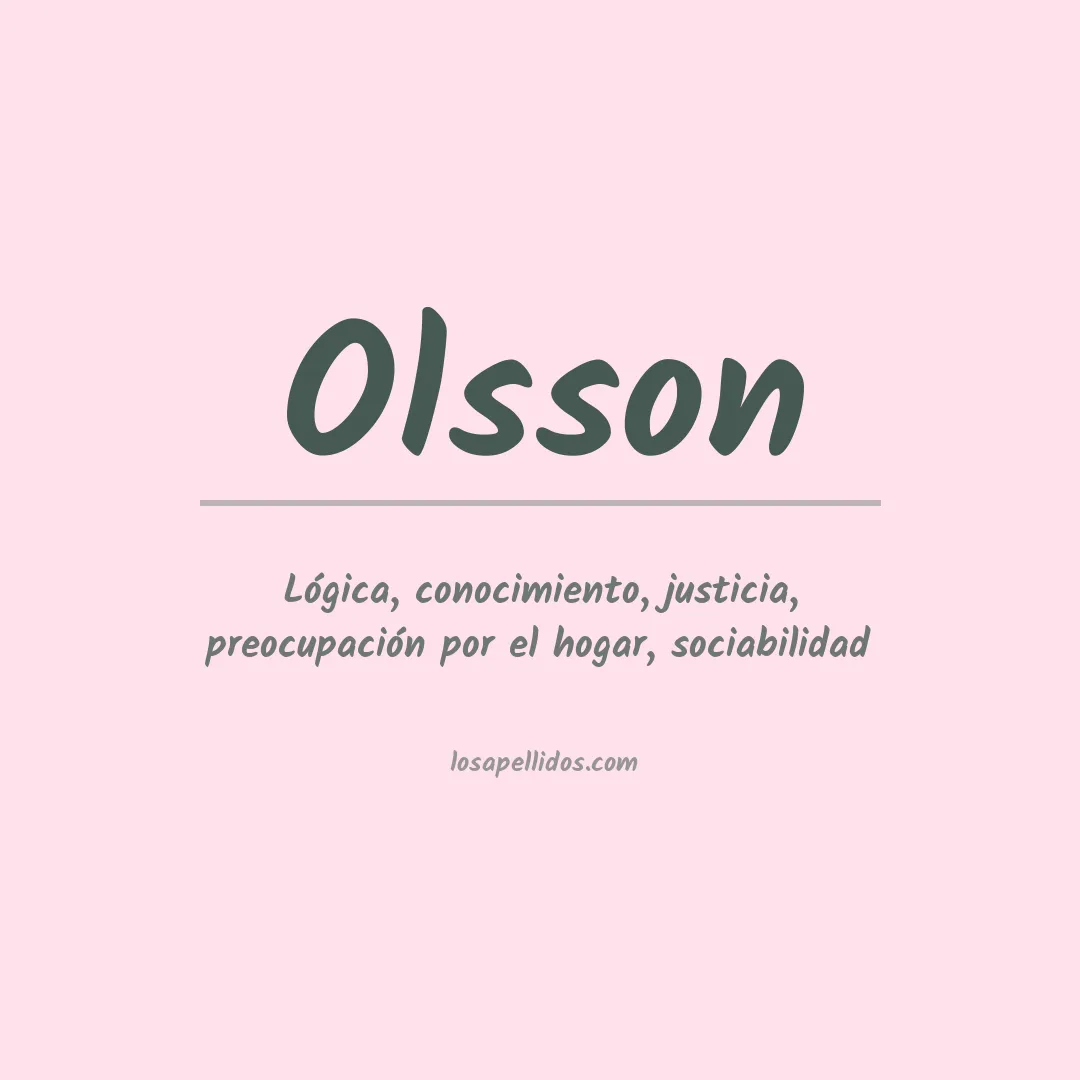 Significado del Apellido Olsson