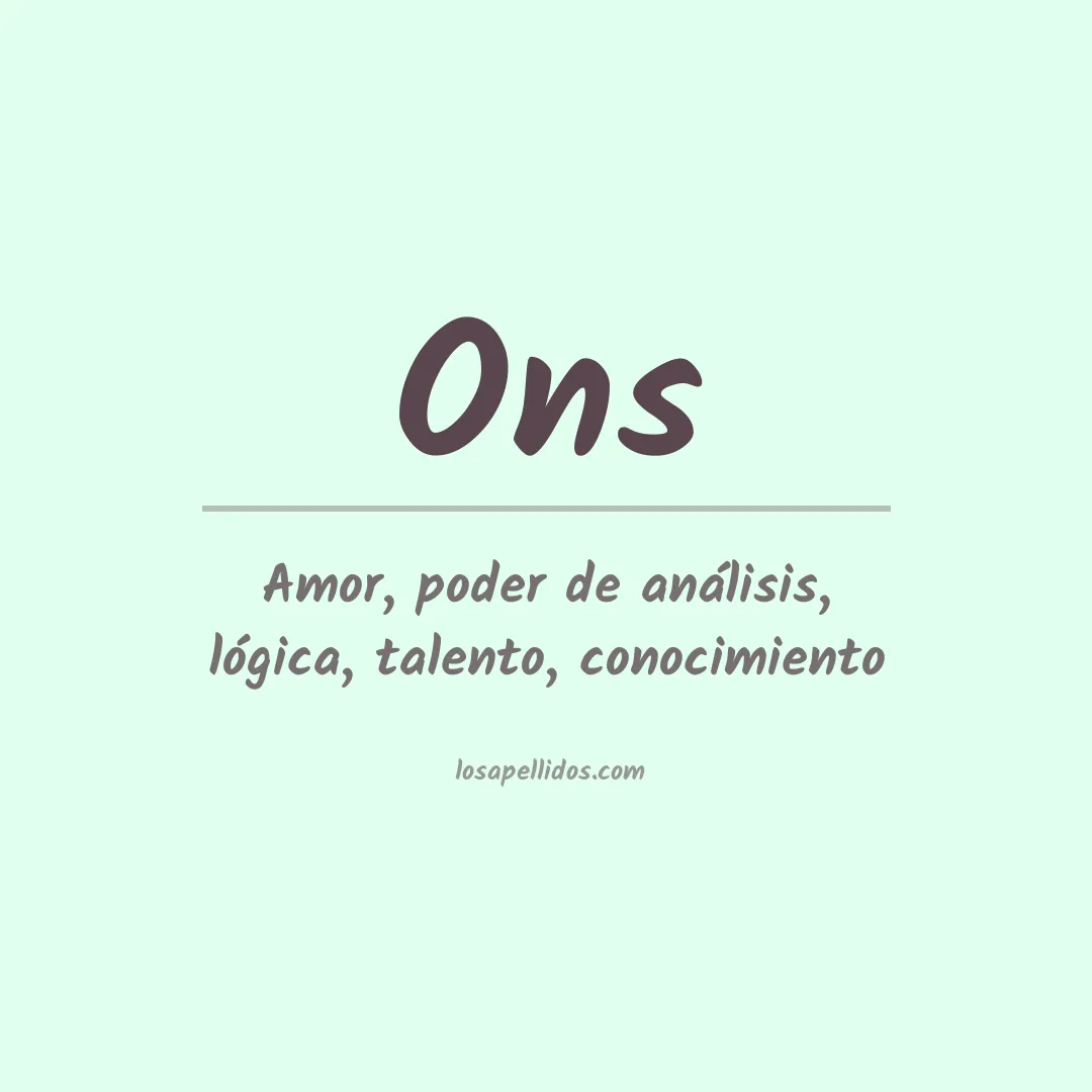 Significado del Apellido Ons