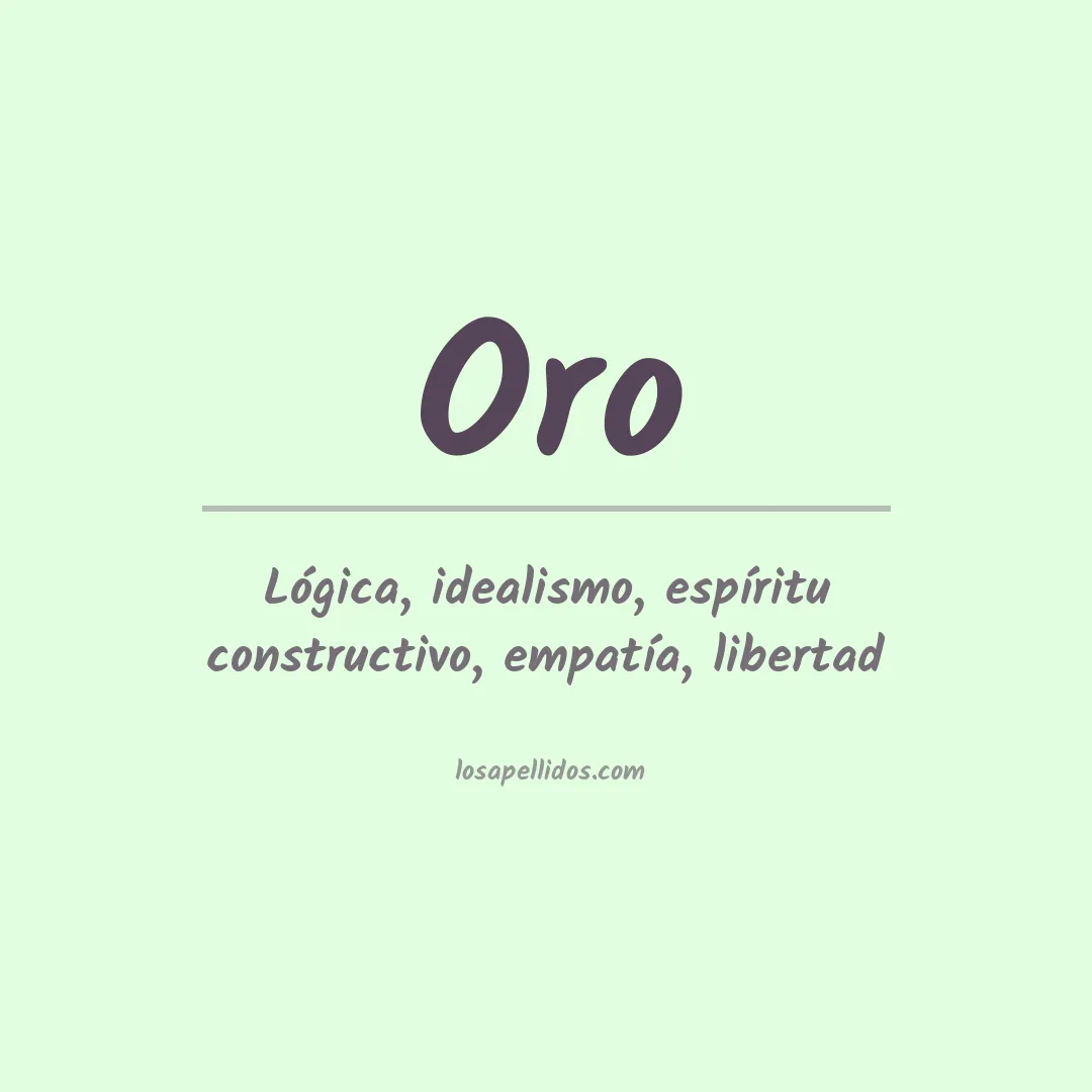 Significado del Apellido Oro
