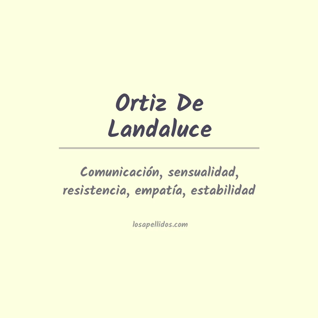 Significado del Apellido Ortiz de landaluce