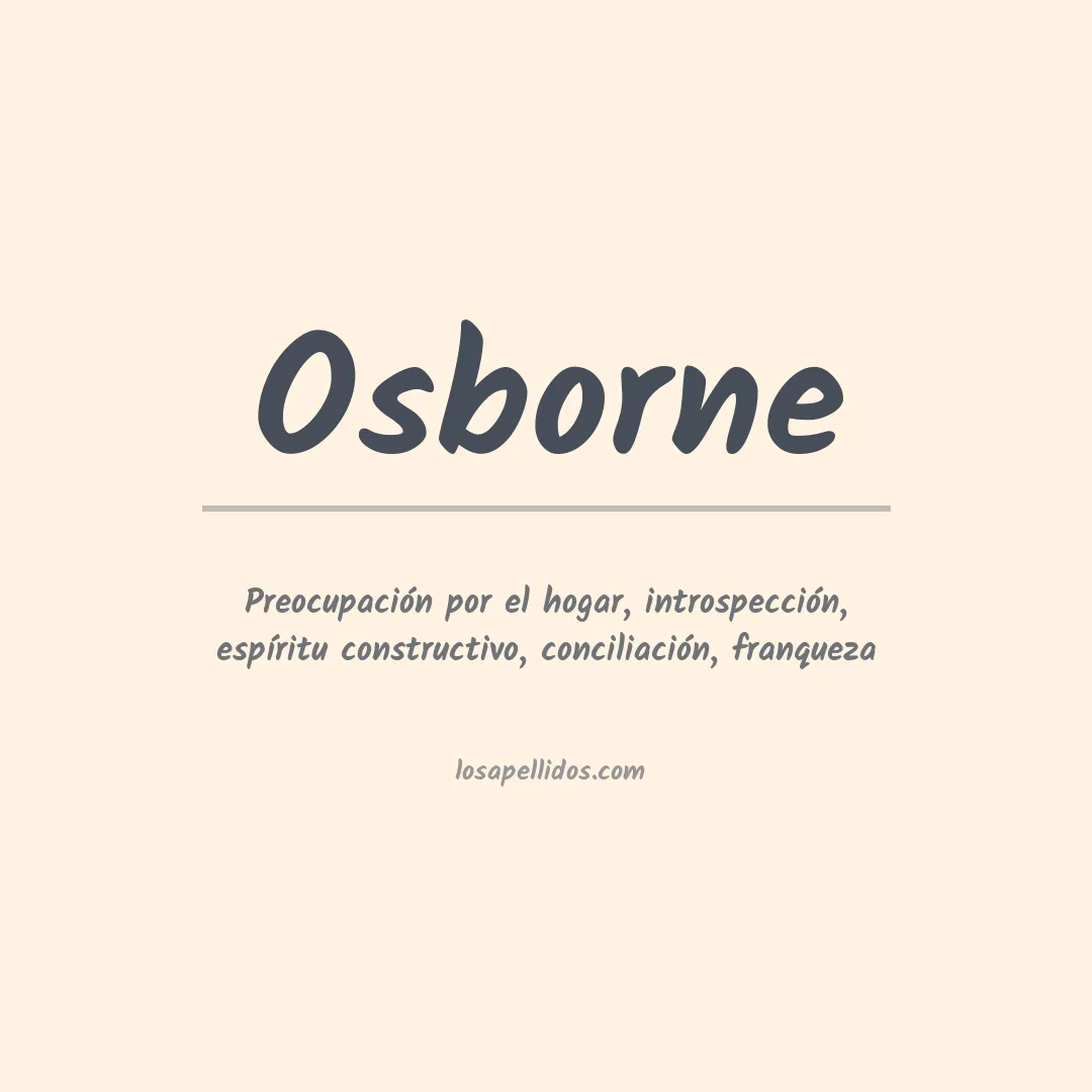 Significado del Apellido Osborne