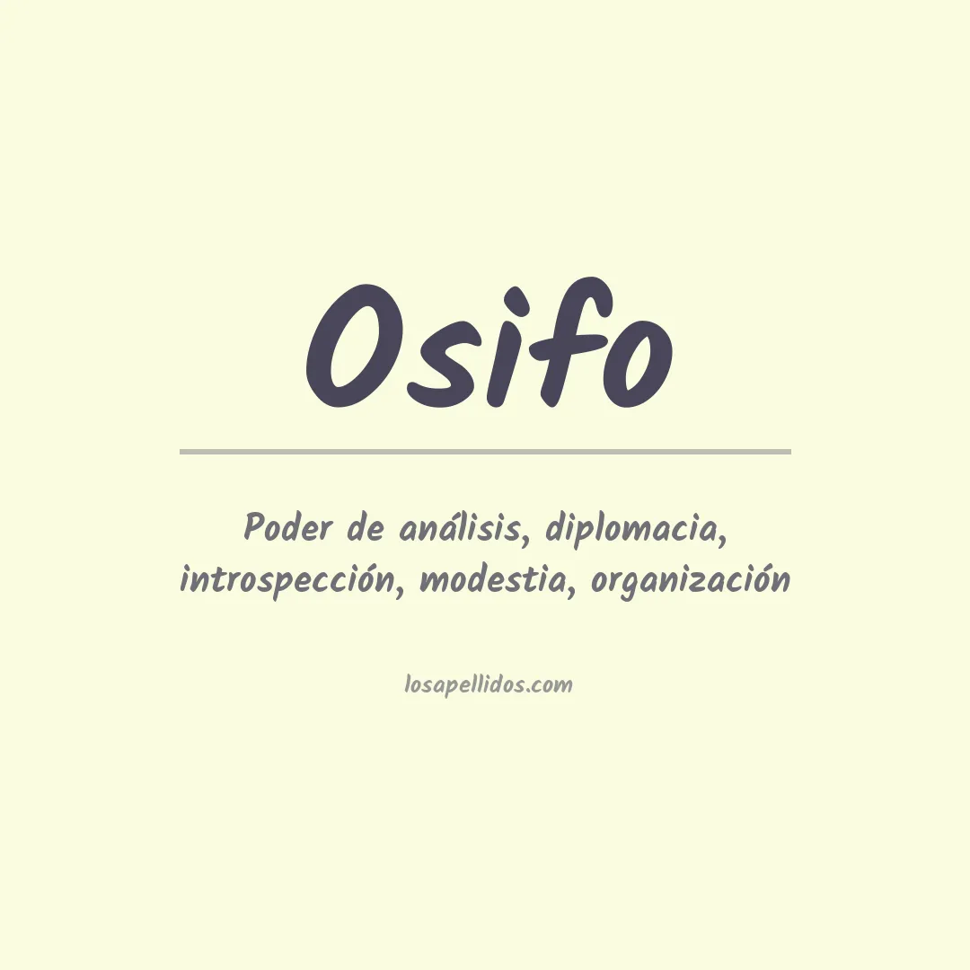 Significado del Apellido Osifo