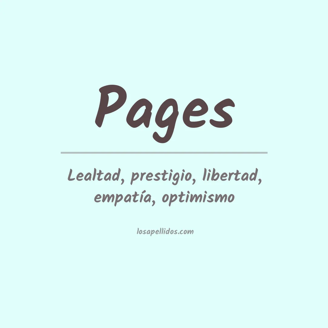 Significado del Apellido Pages