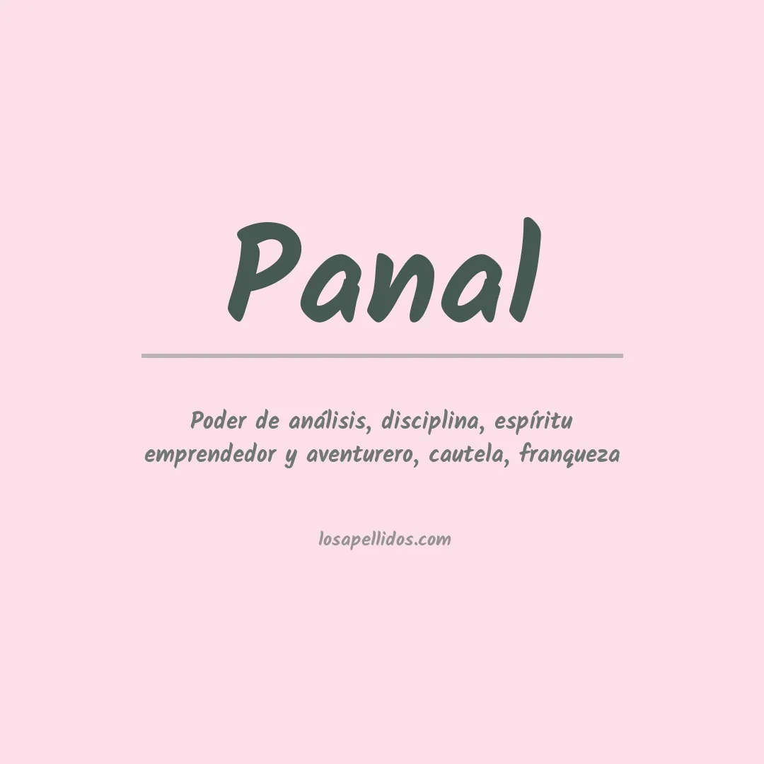 Significado del Apellido Panal