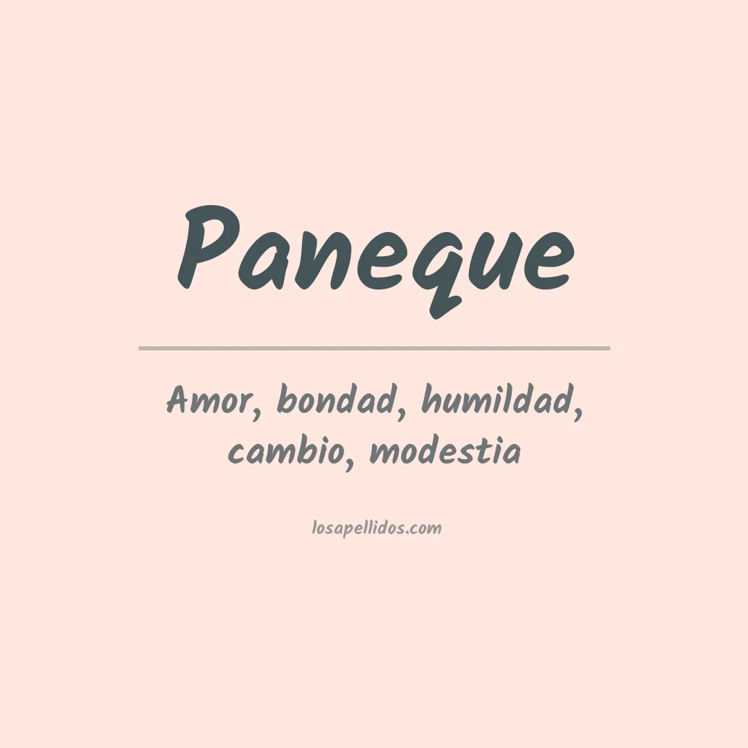 Significado del Apellido Paneque