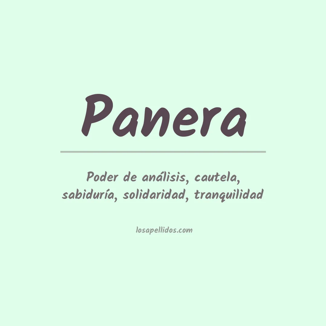 Significado del Apellido Panera