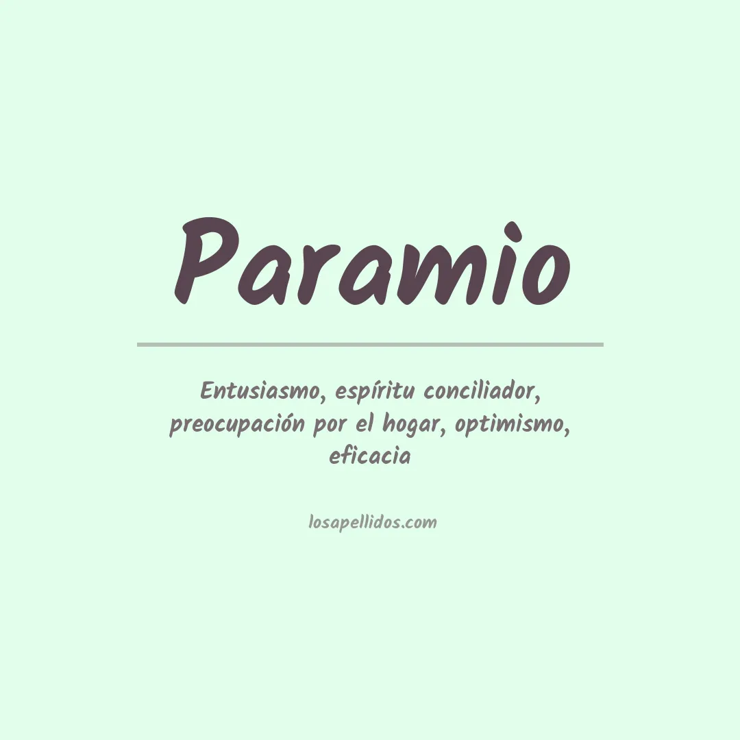Significado del Apellido Paramio