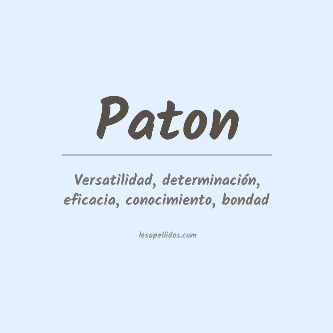 Significado del Apellido Paton