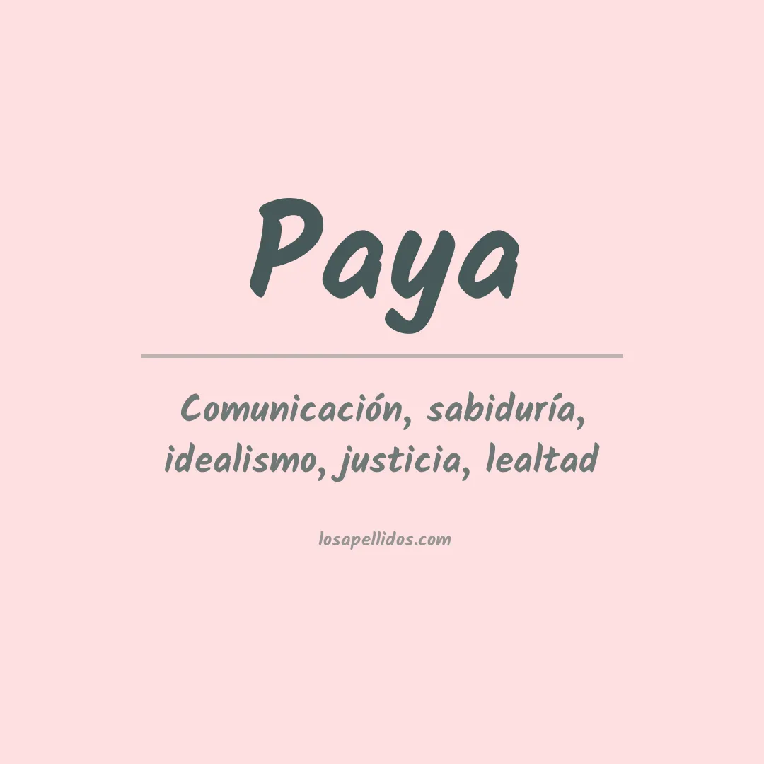 Significado del Apellido Paya
