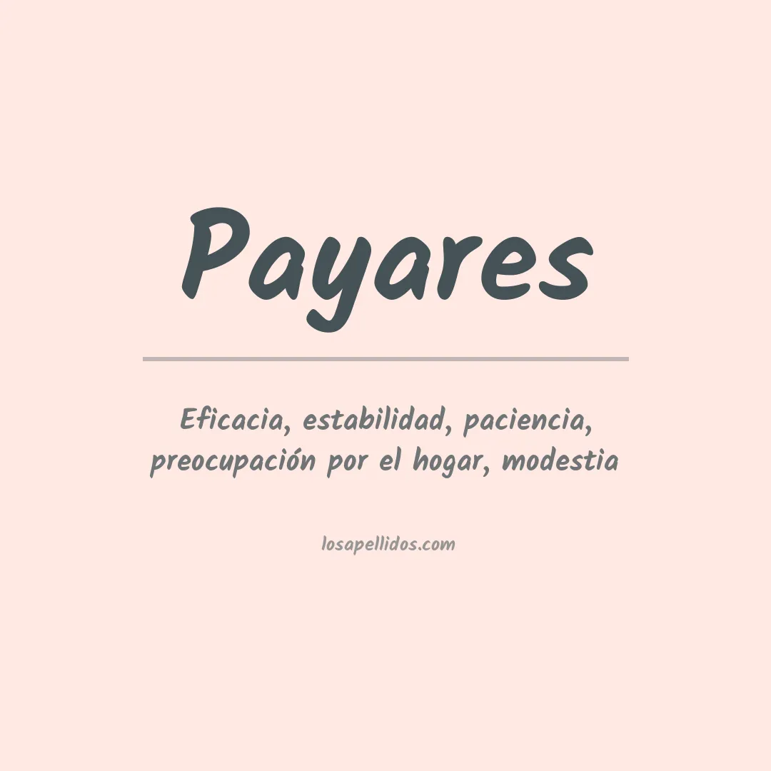 Significado del Apellido Payares