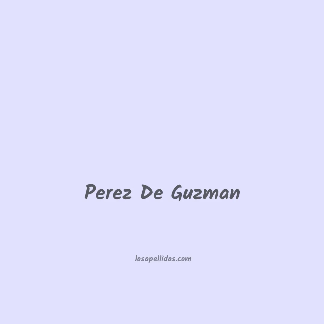 Perez de guzman en chino